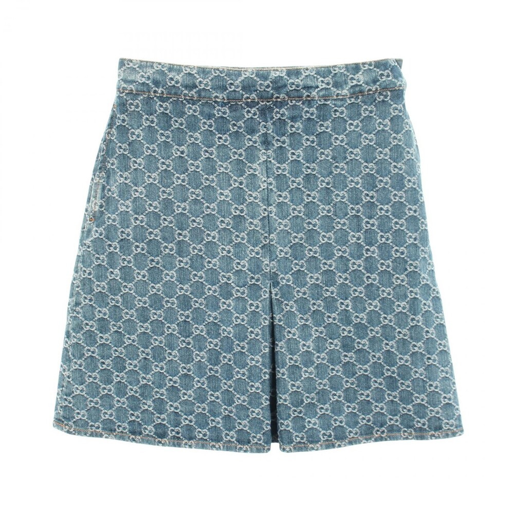 Gucci Gg Jacquard Denim Skirt Cotton #333623G76B